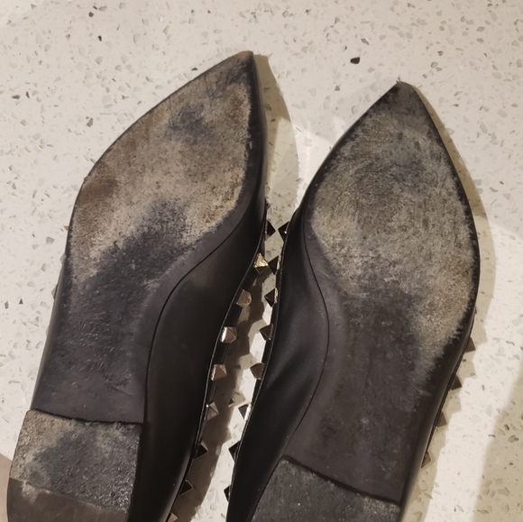 100% Authentic Valentino Rockstud Flat Noir 37.5 - Picture 10 of 12